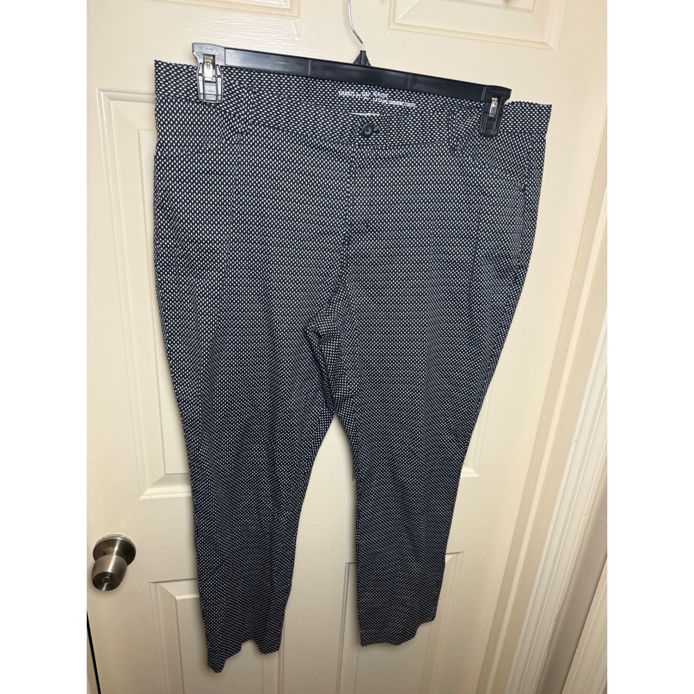 Khakis by Gap Slim City Navy White Geometric Print Ankle Pants Womens 18R